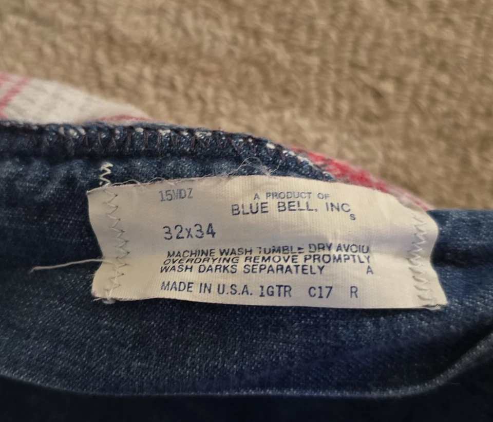Jeans forrados de franela vintage Blue Bell, INC 32x34 hechos en EE. UU. Foto 3 de 4