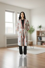 Fast PERRY Robe Kimono Wide Sleeves Belt O/S Pockets Cover-Up