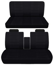 Fits 1972 Cadillac Coupe Deville Front And Rear Bench Seat Covers Black