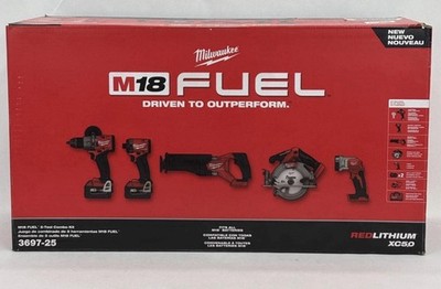 New Milwaukee 3697-25 M18 FUEL 5-TOOL COMBO KIT