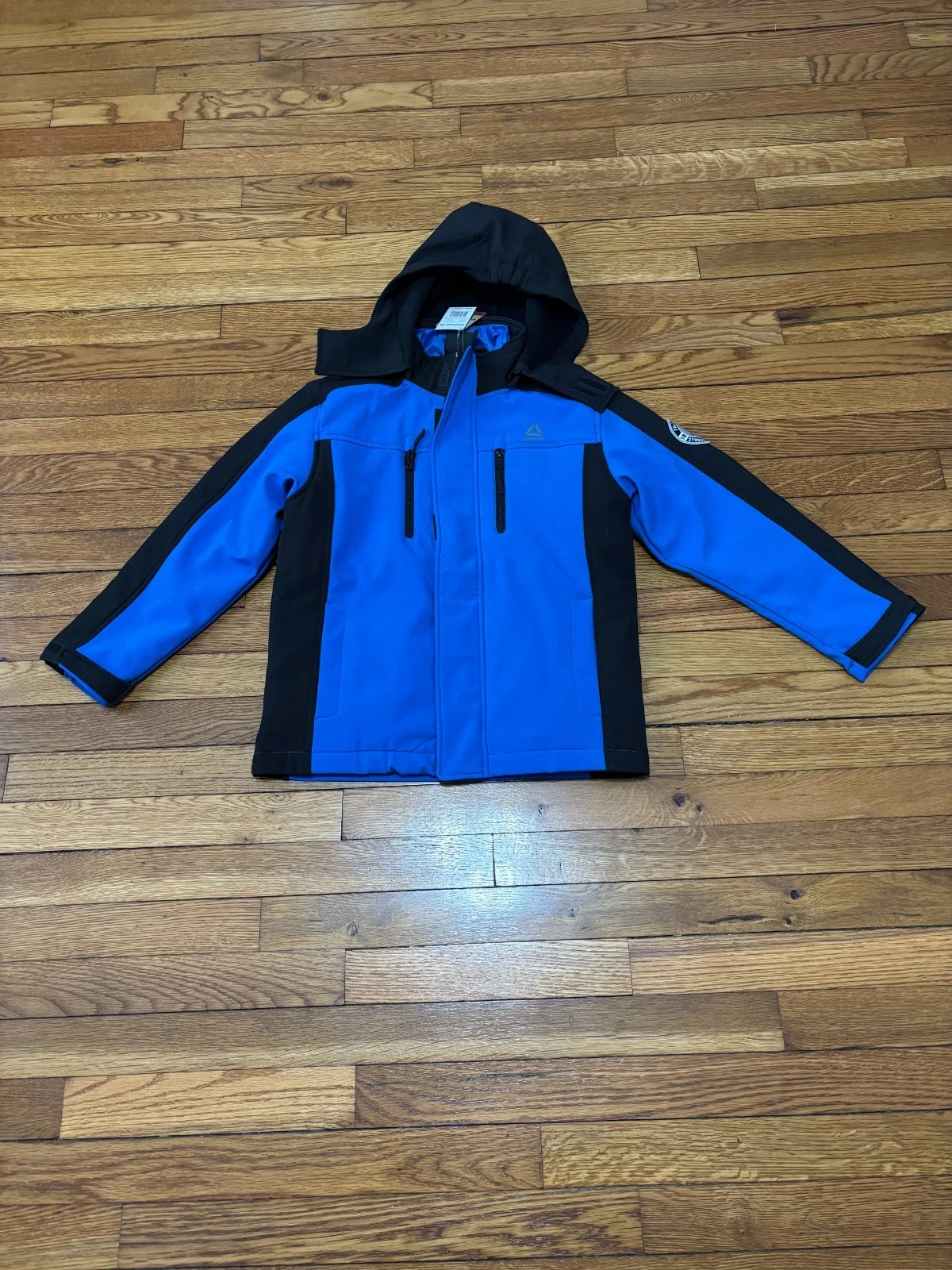 Reebok Boys 3 in 1 Jacket Small 8 Blue Full Zip Hooded Insulated Coat NWT $149