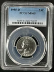 1955-D  25C Washington Quarter Dollar PCGS MS65  80476052