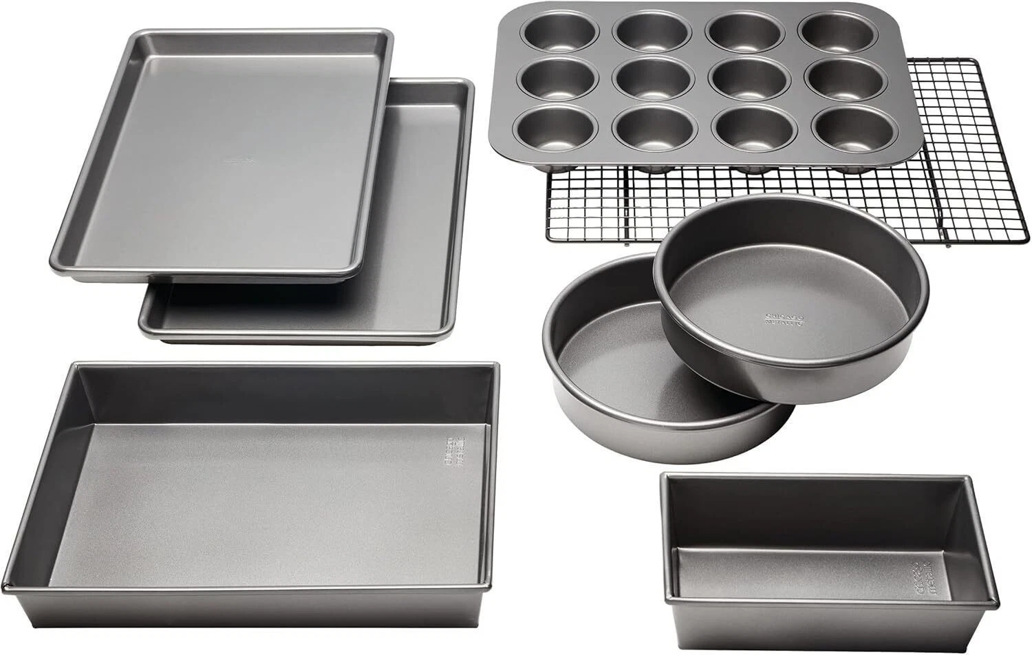 Professional Non-Stick 8-Piece Bakeware Set Carbon Steel Baking Pan for Cooking