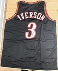 Allen Iverson Signed Black "The Answer" Basketball Jersey Beckett Witnessed