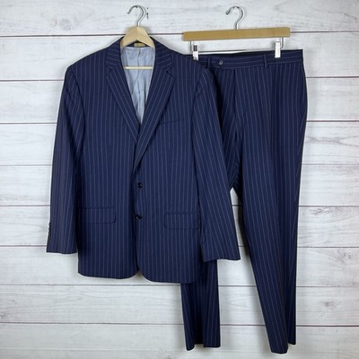 Brooks Brothers Explorer Regent Fit 43R 36x32 Pinstripe Navy Wool