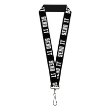 Buckle-Down Lanyard Send It Black White