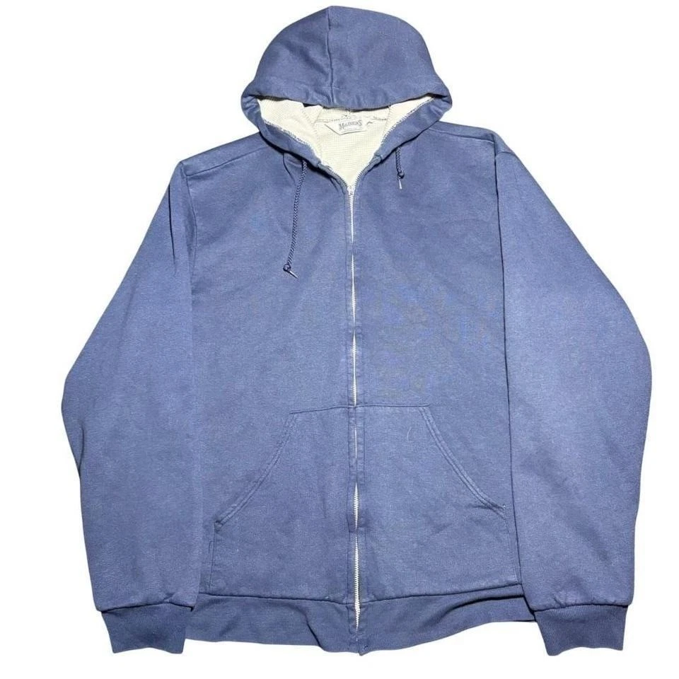 Vintage Thermal Lined Hoodie Waffle Knit Zip Up Men's Large Muleskins Distressed
Opens in a new wind
