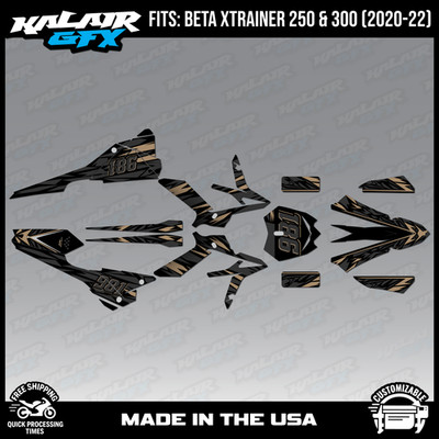 Graphics Kit for Beta Xtrainer 250 300 2020 2021 2022 Twitch Series - Tan