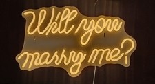 Will You Marry Me Light Up Proposal Sign w/ Rose Petals Set