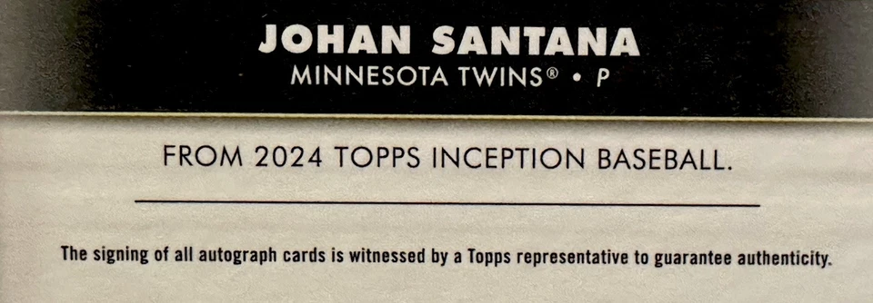 Autógrafos Johan Santana 2024 Topps Inception Dawn Of Greatness #DGA-JS 21/75 Foto 4 de 4