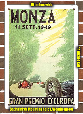 Metal Sign - 1949 Monza Racing Program - 10x14 inches