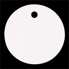 100 Pack 1.5 inch White Round Paper Gift Tags Circle Hang Tag with String