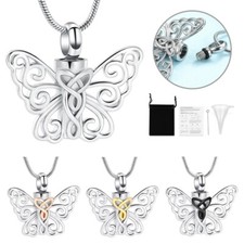 Butterfly Urn Necklaces for Ashes for Women Girls Stainless Steel Ashes Pendant