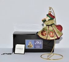 Joy To The World Glitterazzi GOLD TRUMPETING SANTA  4.5" Christmas, Glass IN BOX