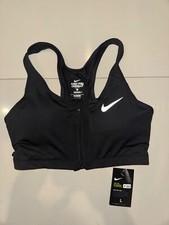 NIKE PRO COMBAT DRI-FIT FRONT ZIP SPORTS BRA WOMENS SIZE L