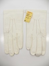 SAKS FIFTH AVENUE NWT WOMENS MEDIUM 100 LEATHER GLOVE SILK IVORY MADE IN ITALY