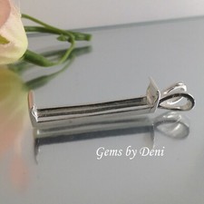 Deep Rectangular Sterling Silver Tourmaline Pre-Notched Pendant Setting 7-24mm