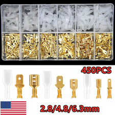 450Pcs 2.8/4.8/6.3mm Wire Connectors Kit Crimp Female/Male Spade Terminals Set