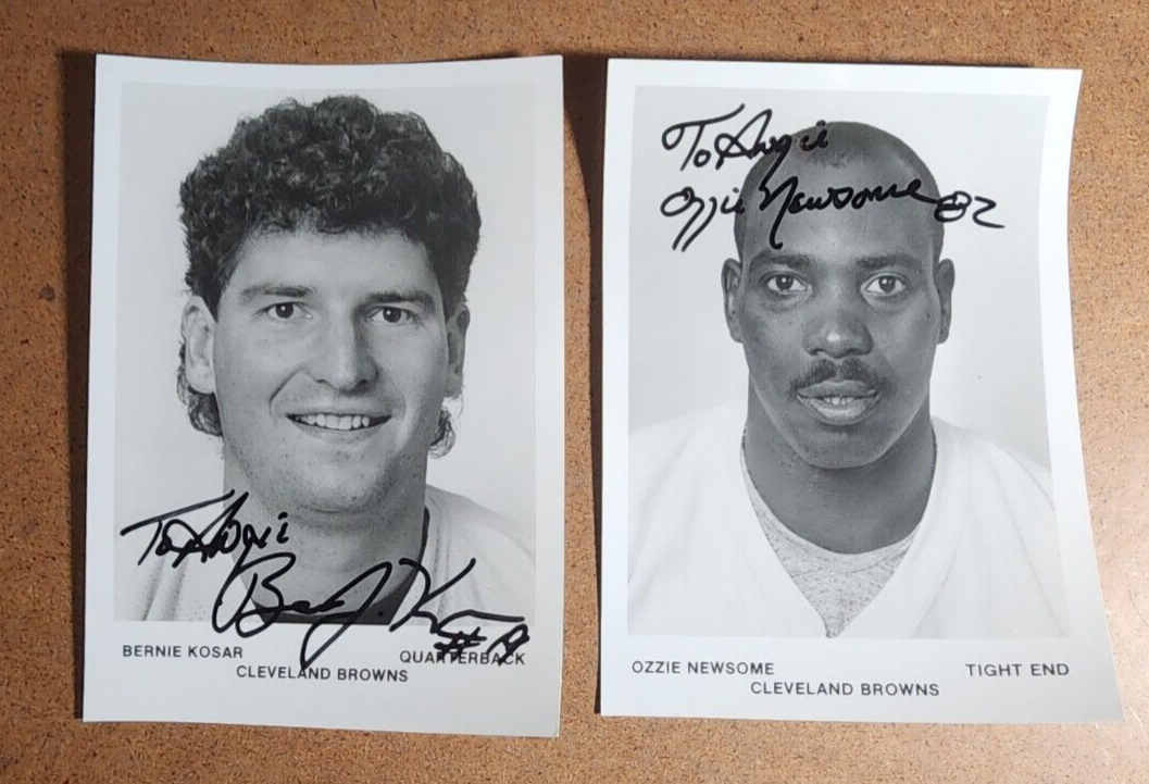 Cleveland Browns Set of 2 SIGNED / Photos - BERNIE KOSAR & OZZIE