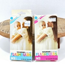 Sylvania M3 Blue Dot FlashBulbs Lot 2 boxes 17 bulbs Vintage Untested