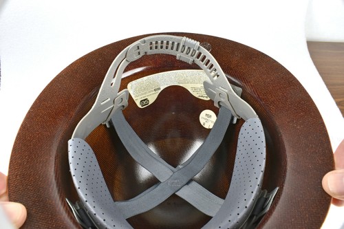 NOS Orange MSA Skullgard cappello rigido tesa intera con sospensione a cricchetto - Foto 10 di 11