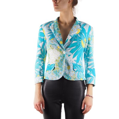 Versace Jeans Couture Vintage Women Blue Yellow Floral Blazer