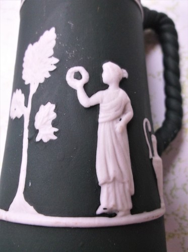 Vintage Jasperware Ewer dunkelgrün kleiner Krug unmarkiert - Bild 6 von 13