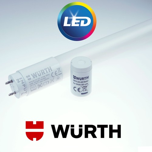Tubo LED WÜRTH T8 14W base G13 900 mm 90 cm 6500K tubo fluorescente - Foto 1 di 2