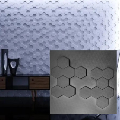 2pcs Panels Wall ABS Stone Art Plastic Mold Decor 3D Plaster Tile Form Design
