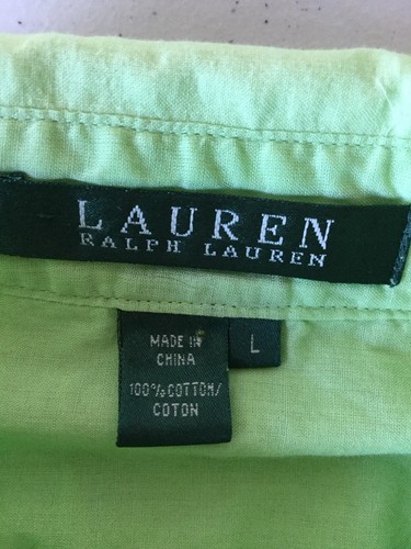 Lauren Ralph Lauren Womens Button Up Shirt Large Green - Picture 10 of 10