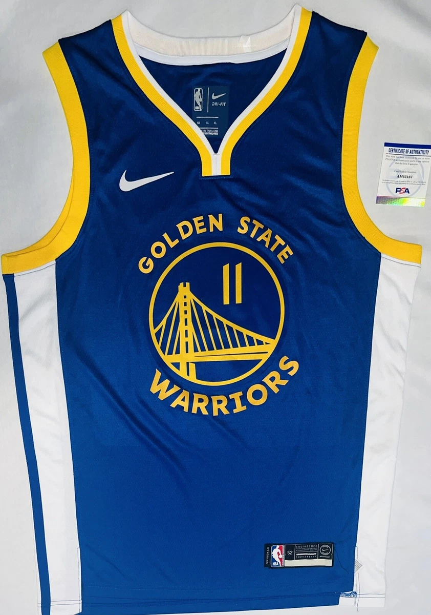 KLAY THOMPSON Signed Autographed Nike Swingman Warriors Blue