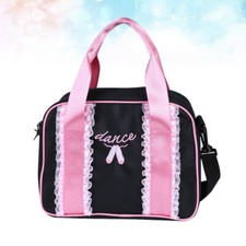 Black Shoulder Dance Bag Kids Lace Ballet Tote Bag Girls Duffle Bag Messenger