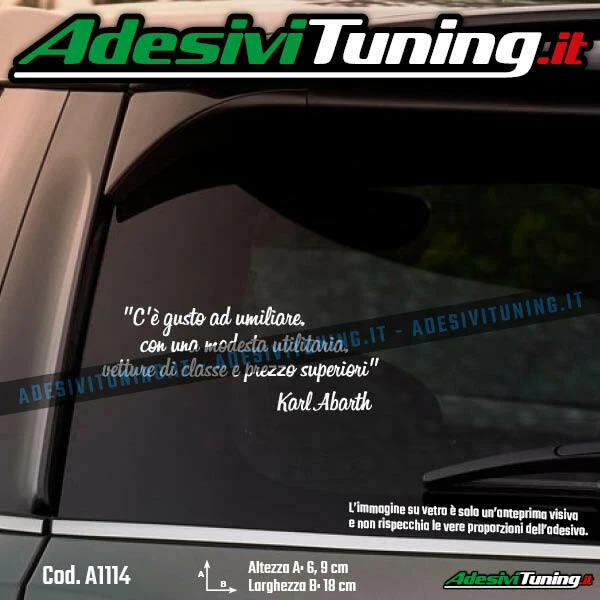 Adesivo Frase Karl Abarth - Sticker Decal