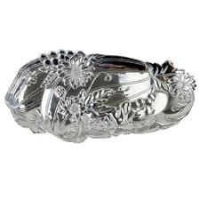 Fitz and Floyd Metal Serving Tray Harvest Pumpkins Fall Gourds Sunflowers 12"x6"