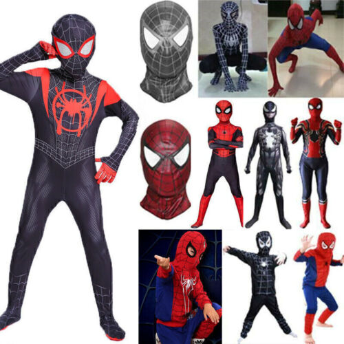Superhero Spider-Man Venom Costume Fancy Dress Kids Boys Girls Cosplay Bookdayお - Afbeelding 1 van 21