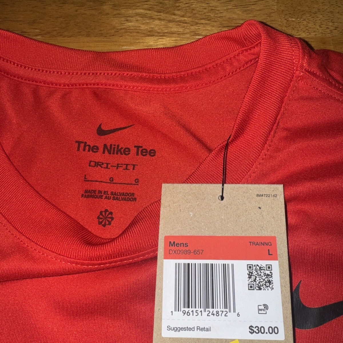 Nike Mens Dri-Fit Legend SS Large Training Shirt Red DX0989 657