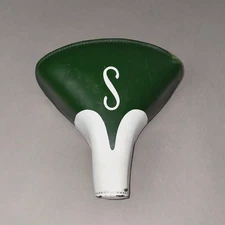 Vintage SCHWINN GREEN "S" TYPE BICYCLE SADDLE Mesinger Bike Seat Chicago