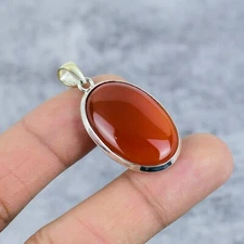 Red Carnelian Gemstone Handmade 925 Sterling Silver Pendant Jewelry For Gift