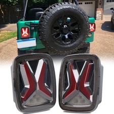 2PCS LED Tail Lights Brake Lamps Turn Stop Reverse For Jeep Wrangler CJ 1976-86