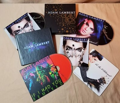 Adam Lambert For Your Entertainment HC Book & Glam Box Tour Ed SET CD DVD Single