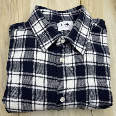 NN07 No Nationality Flannel Shirt MultiColor Plaid Button Up Men s Size L Large