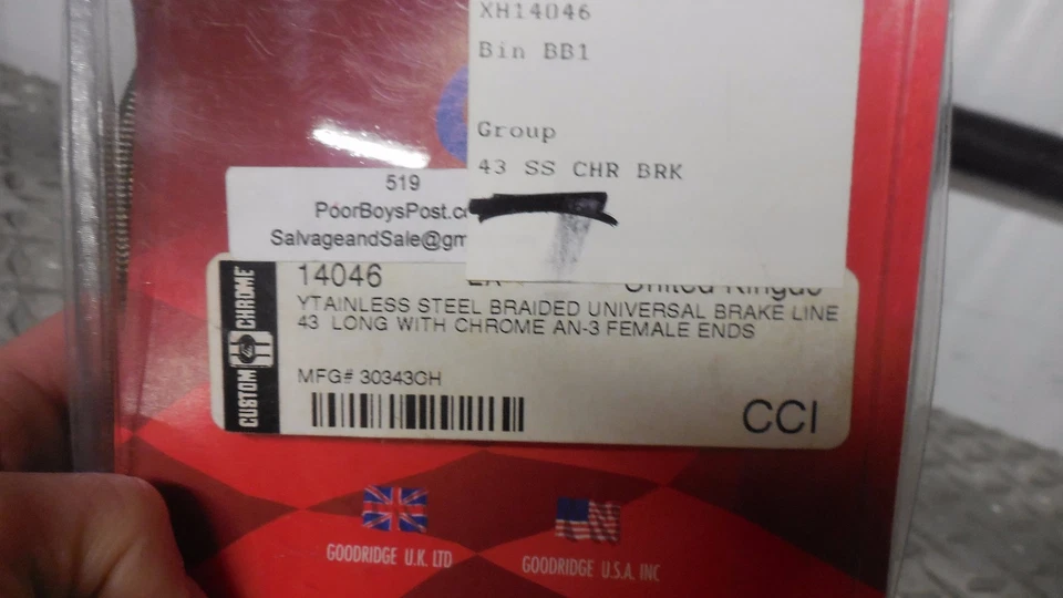 Línea de freno universal Goodridge para motocicleta 43" Harley Chopper Café Honda Kawasaki Foto 3 de 4