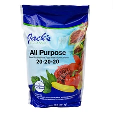 Jack's Classic 20-20-20 All Purpose Water-Soluble Fertilizer, 10lbs