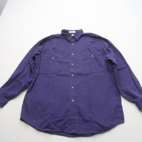 Vintage Columbia Herren Hemd mit Knopfleiste XL Lila 100% Baumwolle Langarm Relaxed