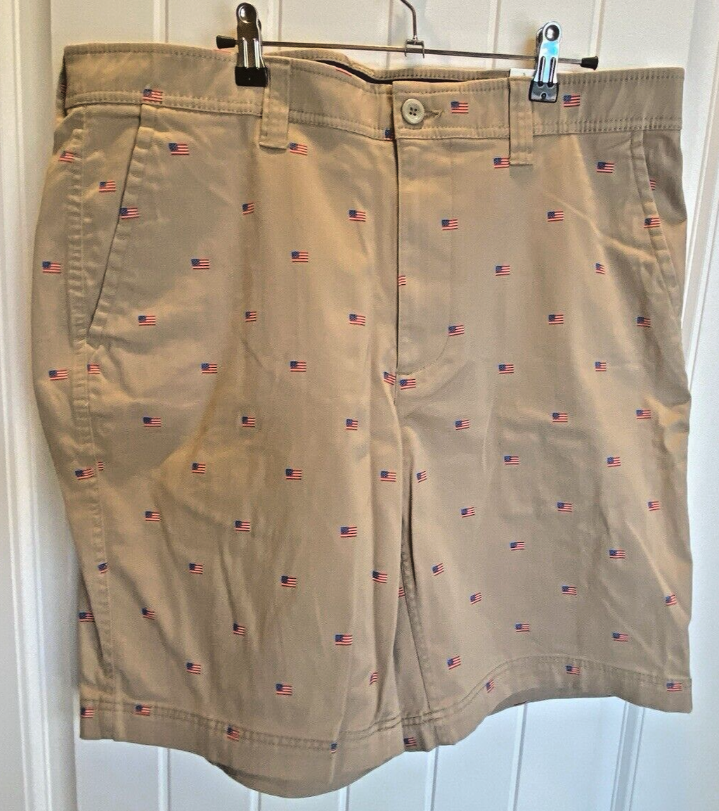 NWT St Johns Bay Shorts Men's Comfort Stretch Premium USA Flag
