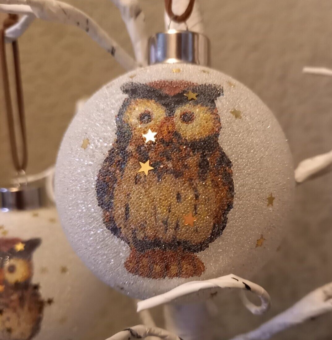 LOT 24 SET OF FOUR OWL CHRISTMAS TREE DECORATIONS eBay