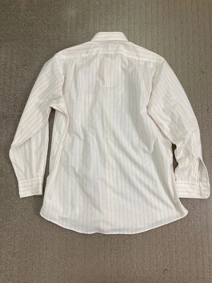 Camisa de Vestir Aquascutum of London Rayas Manga Larga 16/34 Hecha en EE. UU. Algodón Foto 3 de 4