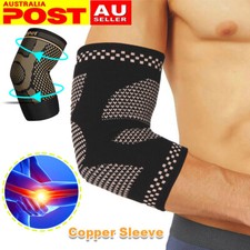 Copper Elbow Compression Sleevess Brace Supports Arm Tennis Arthritis Tendonitis