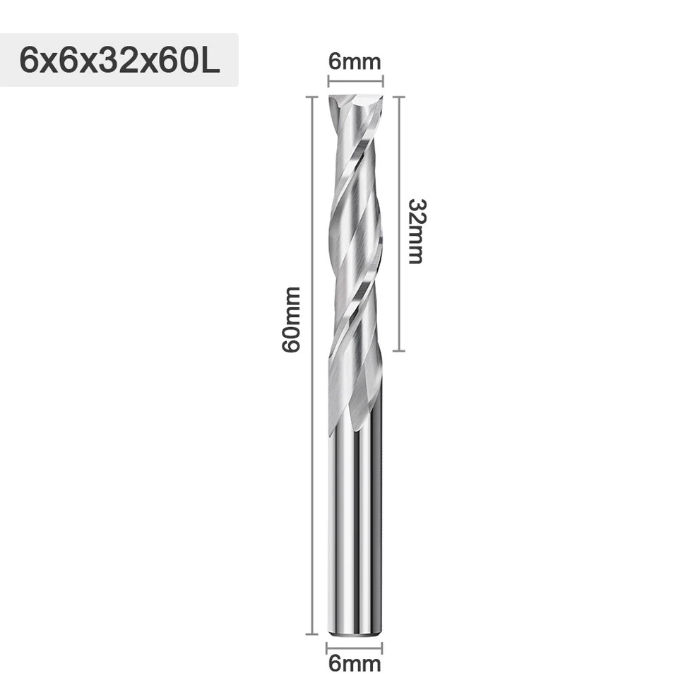 Spiralnutfräser 6mm Schaft CNC Fräser VHM Schaftfräser Nutfräser Holzfräser - Bild 2 von 4