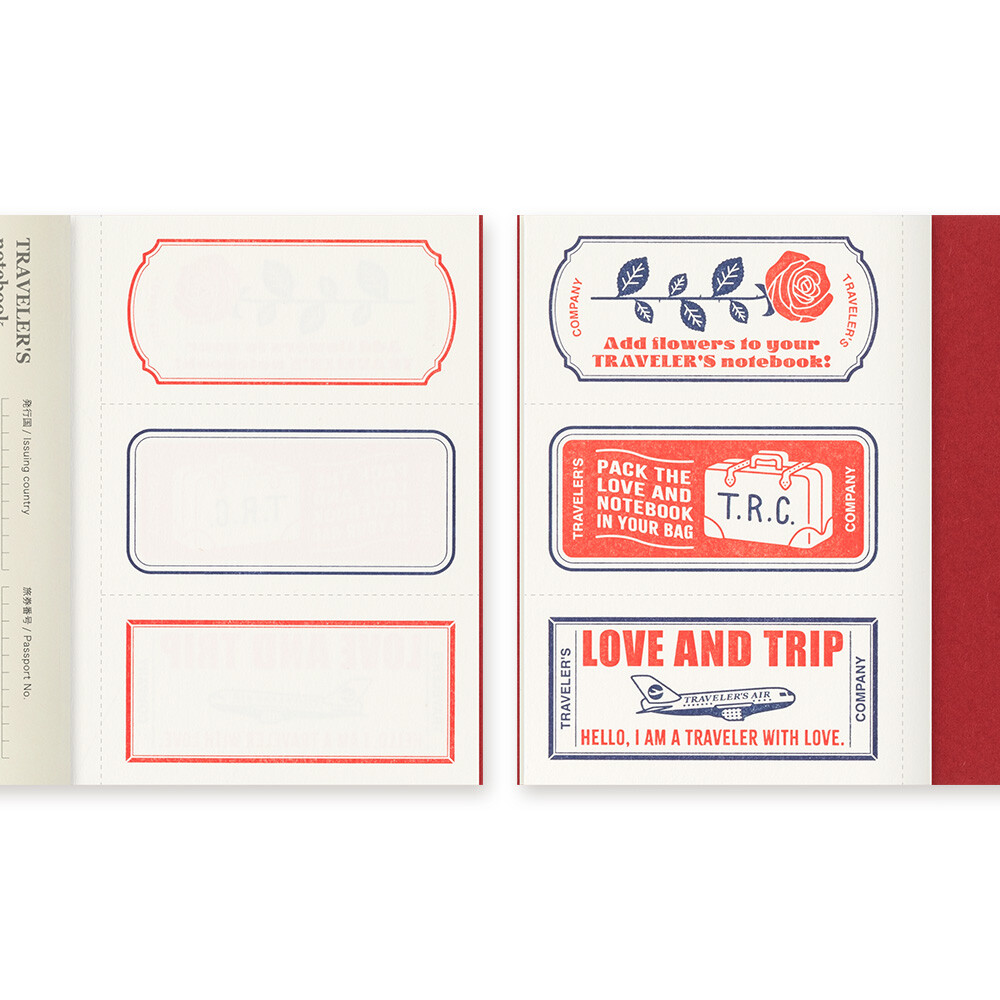 Traveler's Company. Love and Trip Red Notebook Passport Size
